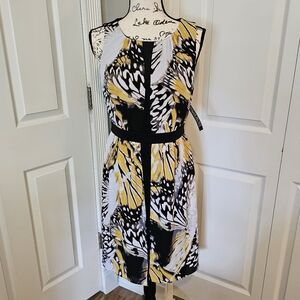 NWT New York & Company NY&Co Scuba Butterfly Print Dress